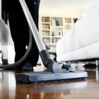 housekeeping-cleaning the floor Vacuuming stinkbugs